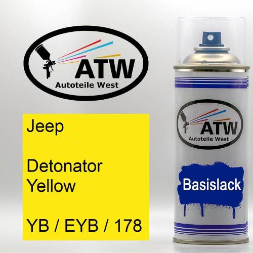 Jeep, Detonator Yellow, YB / EYB / 178: 400ml Sprühdose, von ATW Autoteile West.